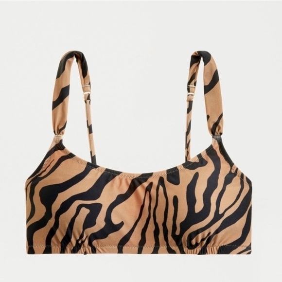 J Crew Zebra Striped Bikini Top - Picture 1 of 9